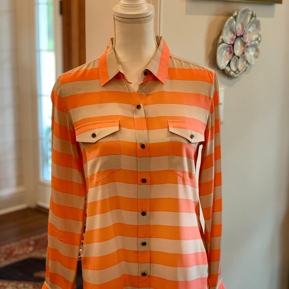 Fossil silk stripe top - Picture 2 of 4